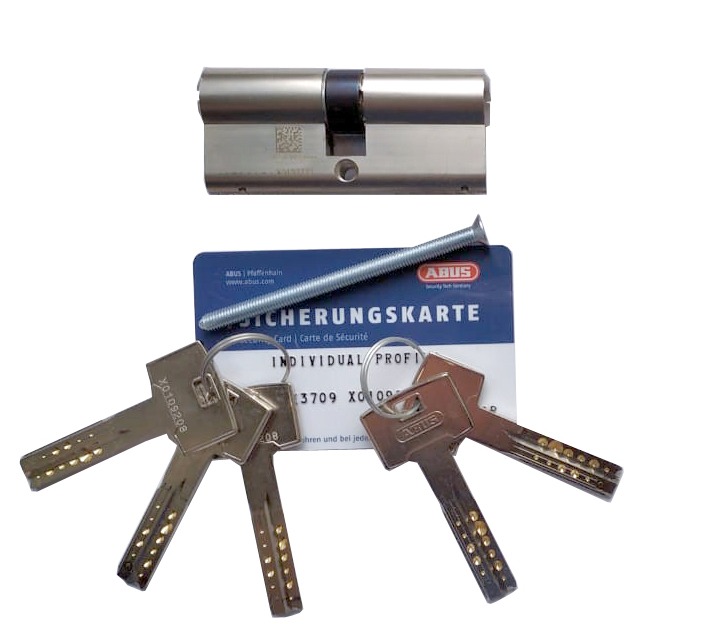 Механизм цилиндровый Abus X12R (Абус) 90 мм (30*60) никель, кл/кл