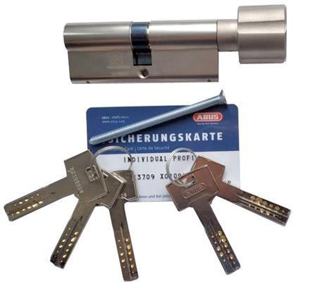 Механизм цилиндровый Abus X12R (Абус) 105 мм (65*40) никель, кл/вертушка