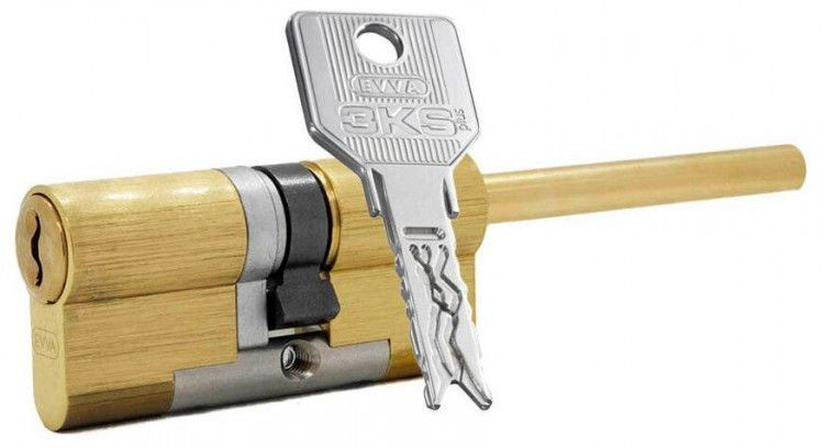 Цилиндр Evva 3KS 92 мм 61x31 ключ-шток (латунь)